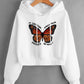 Orange Monarch Butterfly Hoodie – White