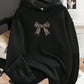 Black Leopard Bow Graphic hoodie