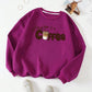 Purple Coffee Lover Graphic Sweatshirt
