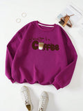 Purple Coffee Lover Graphic Sweatshirt