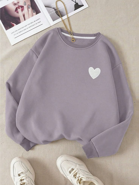 Lavender side heart sweatshirt