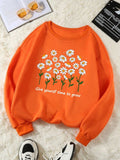 Orange Floral "Give Yourself Time to Grow" Sweatshirt