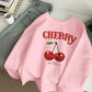 Cherry Print Pink Sweatshirt
