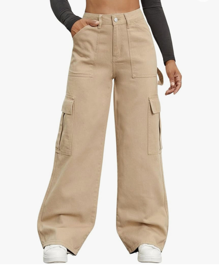Beige Relaxed Fit Cargo
