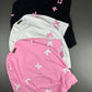 Sweet Bows Cotton Tees – Pink, Black & white
