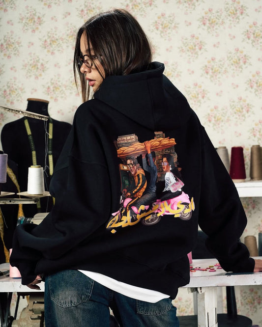 Urban Ride Graphic Hoodie – Black