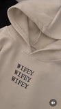 Beige Hoodie – Wifey Wifey Minimalist Text Print
