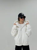 White Hoodie – Basic Soft Casual Zipper