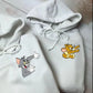 White Hoodie – Tom & Jerry Cartoon Embroidery Design