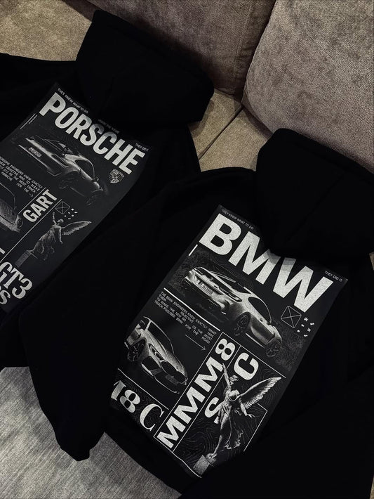 Black Hoodie – BMW 8 Series Car Graphic Design