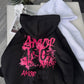Black Hoodie – ‘Amor Amour’ Artistic Graffiti Print