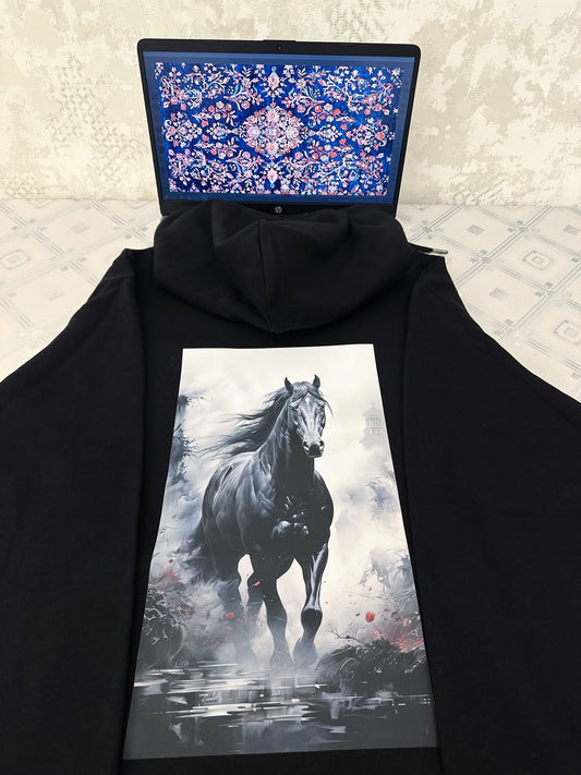 Running Wolf Art Hoodie