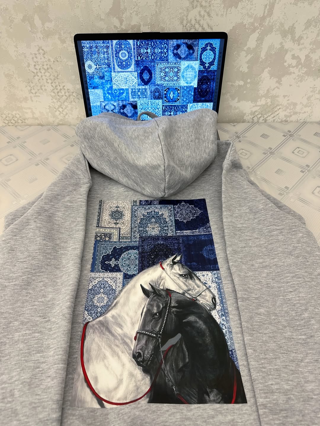 Persian Tile Art Horse Hoodie