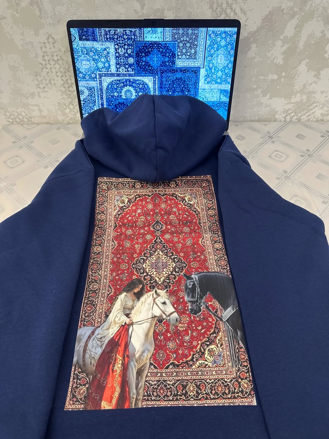 Traditional Persian Carpet Print Hoodie