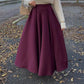 Burgundy pleated skirt