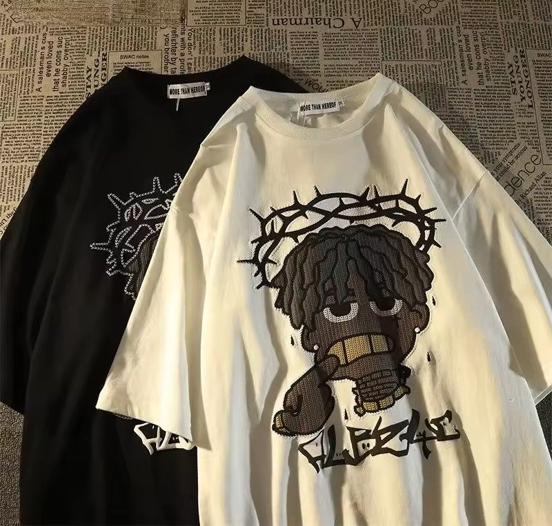 Crowned Drip Graphic Tee – Street Art Edition