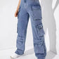 Classic Blue Multi-Pocket Cargo Denim