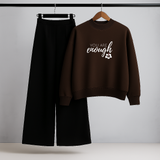 You Are Enough Brown Sweatshirt & Trouser Set