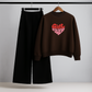 Brown Girl Power Sweatshirt & Black Trouser Set