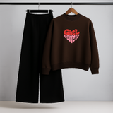 Brown Girl Power Sweatshirt & Black Trouser Set