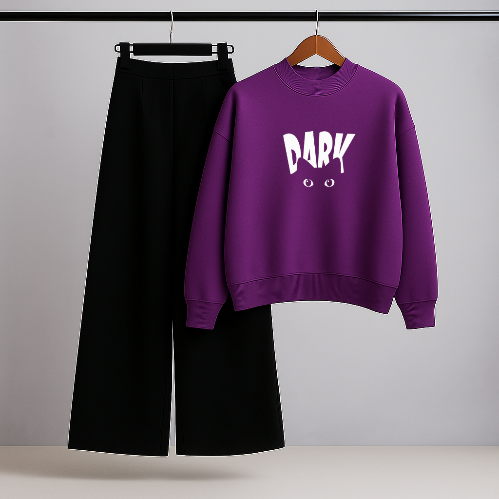 Dark Soul Purple Sweatshirt & Trouser Set