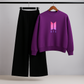 BTS Logo Purple Sweatshirt & Trouser Set