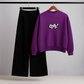Oops! Graphic Purple Sweatshirt & Trouser Set