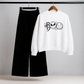 Goofy Eyes White Sweatshirt & Trouser Set