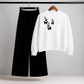 Butterfly Swirl White Sweatshirt & Trouser Set