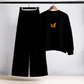 Golden Butterfly Black Sweatshirt & Trouser Set