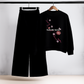 Kaleshi Aurat Black Sweatshirt & Trouser Combo