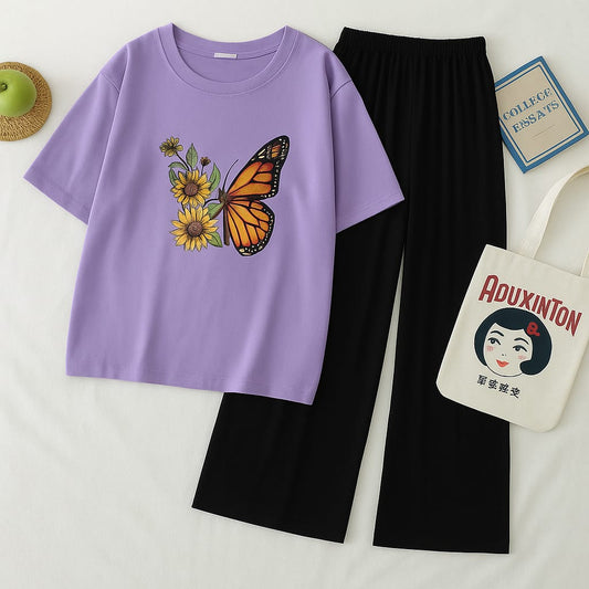 Sunflower Butterfly Graphic set -Lilac