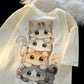 White- Animated Cats Tee