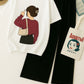 Girl with Pink Bag Casual Combo- White