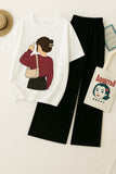 Girl with Pink Bag Casual Combo- White
