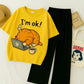 I'm OK Sleeping Cat Set- Yellow