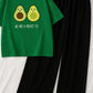 Avocado Mood Tee Set – Green “We Are a Perfect Fit” Combo