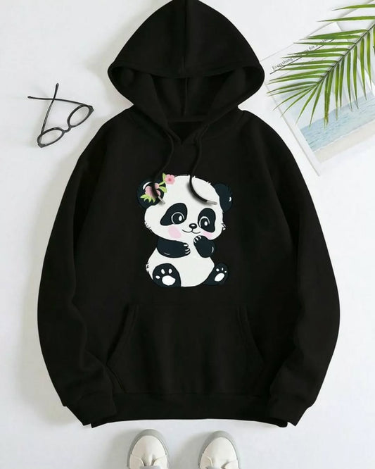 Cute Panda Black Hoodie