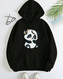 Cute Panda Black Hoodie