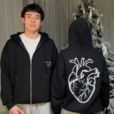 Black Couple Anatomical Heart Hoodie