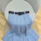Sky Blue Soft Pleated Maxi Skirt