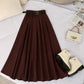 Chocolate Brown Pleated Maxi Skirt