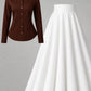 Brown Button-Down Shirt & White Flared Maxi Skirt – Minimal Elegant Set
