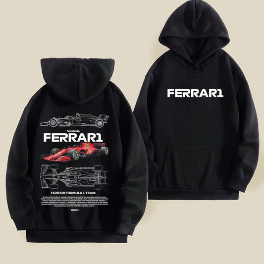 Ferrari Racing Graphic Hoodie – Luxury Sports Car Street Style