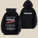 Ferrari Racing Graphic Hoodie – Luxury Sports Car Street Style