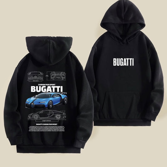 Bugatti Hypercar Graphic Hoodie – Luxury Speed Streetwear