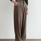 Taupe High-Waist Wide-Leg Pants – Minimal Workwear Style