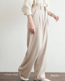 Beige Wide-Leg Formal Trousers – Soft Neutral Office Look