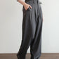 Charcoal Grey Wide-Leg Office Trousers – Structured Elegant Style