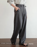 Charcoal Grey Wide-Leg Office Trousers – Structured Elegant Style